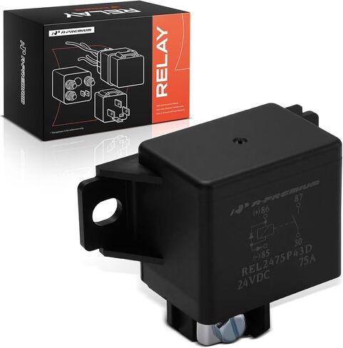 A-Premium 24V 75A 4-Pin SPST Relay مع قوس وصمام ثنائي مزدوج متوافق مع السيارات والشاحنات والقوارب البحرية in Kuwait