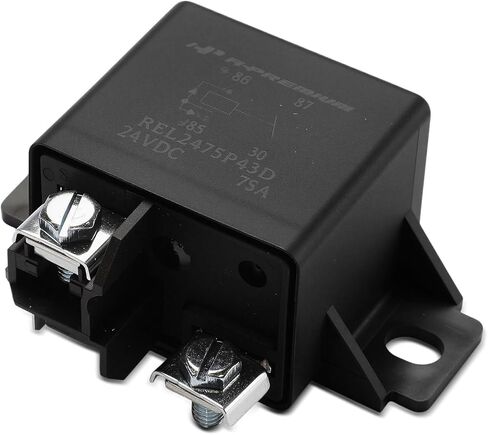 A-Premium 24V 75A 4-Pin SPST Relay مع قوس وصمام ثنائي مزدوج متوافق مع السيارات والشاحنات والقوارب البحرية in Kuwait