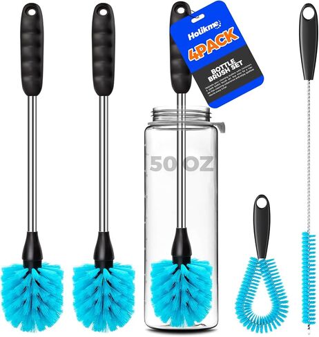 holikme 11 حزمة فرشاة متعددة الوظائف زجاجة فرشاة مكافحة ساكنة مجموعة تنظيف فرشاة لزجاجات البيرة الرقبة الضيقة غطاء كأس لوحة المفاتيح الكمبيوتر المحمول، أغوا in Kuwait
