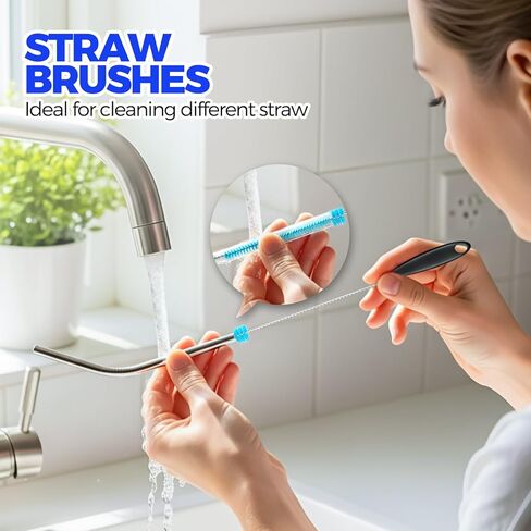 holikme 11 حزمة فرشاة متعددة الوظائف زجاجة فرشاة مكافحة ساكنة مجموعة تنظيف فرشاة لزجاجات البيرة الرقبة الضيقة غطاء كأس لوحة المفاتيح الكمبيوتر المحمول، أغوا in Kuwait