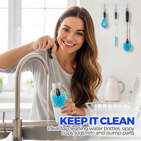 holikme 11 حزمة فرشاة متعددة الوظائف زجاجة فرشاة مكافحة ساكنة مجموعة تنظيف فرشاة لزجاجات البيرة الرقبة الضيقة غطاء كأس لوحة المفاتيح الكمبيوتر المحمول، أغوا in Kuwait