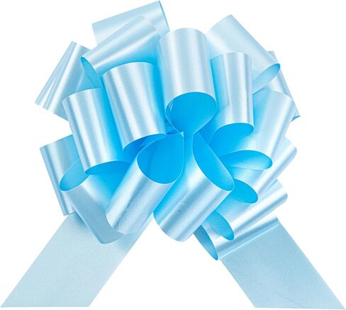 Gift Tek 5.5 Inch Ribbon Pull Bows, 10 Satin Pull Bows - 20 Loops, Instant, Black Plastic Flower Bows For Gifts, Large, Instant Bows, For Wedding Gift Baskets, Wraps - Restaurantware in Saudi Arabia