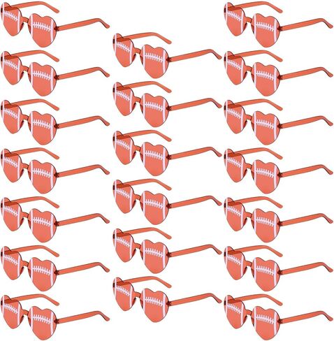 20 Pcs Football Sunglasses 2026 Heart Shaped Glasses Sport Night Party Favors Rimless Sunglasses Bulk Funny Eyewear Decoration Team Gifts for Football Fan Events Party in Kuwait