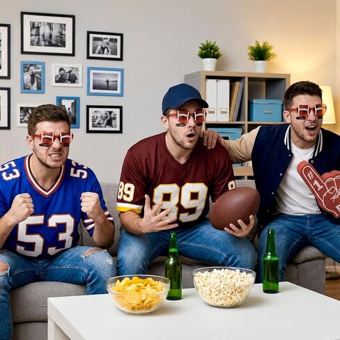 20 Pcs Football Sunglasses 2026 Heart Shaped Glasses Sport Night Party Favors Rimless Sunglasses Bulk Funny Eyewear Decoration Team Gifts for Football Fan Events Party in Kuwait