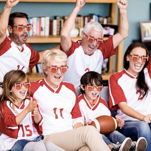 20 Pcs Football Sunglasses 2026 Heart Shaped Glasses Sport Night Party Favors Rimless Sunglasses Bulk Funny Eyewear Decoration Team Gifts for Football Fan Events Party in Kuwait