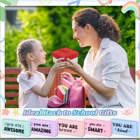 100 Pcs Inspirational Pencil Erasers Bulk Fun Motivational Eraser for Kids Students Teachers Back to School Office Supplies Prize Reward Graduation Gift in Saudi Arabia