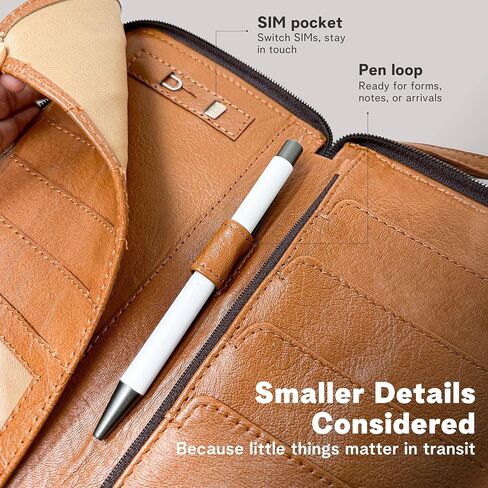 حامل جواز سفر جلدي للسفر - محفظة جواز سفر من الجلد الطبيعي للنساء والرجال، محفظة سفر ومنظم للمستندات in Kuwait