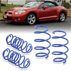 AJP Distributors Front & Rear Drop Lower Height Suspension Handling JDM Coil Lowering Springs Kit Set Blue Compatible/Replacement For Eclipse 4G 2006 2007 2008 2009 2010 2011 2012 06 07 08 09 10 11 12 in Saudi Arabia
