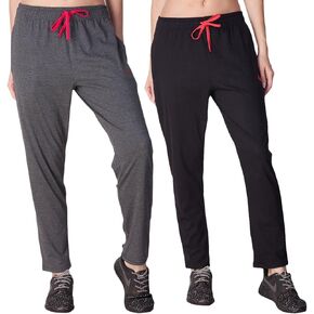 Cotton Track Pants Women's Soft Lounge Joggers with Drawstring & Side Pocket | Sports Gym Travel Casual Wear | Pack of 2 in Kuwait