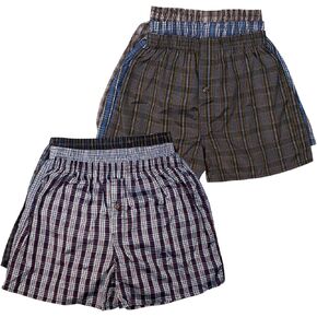 Men's Cotton Boxer Shorts Random Mixed Cotton Blend Woven Boxer Short Elastic Waistband Button Pouch S-3XL Big Tall in Kuwait