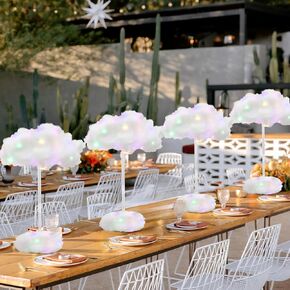 4 Set Artificial LED Cloud Lights Decor, Cloud Baby Shower Decorations 3D Fake Fluffy Cotton Clouds DIY Kit, Perfect as Wall or Table Centerpiece for Birthday Party Nursery Wedding Bridal in Kuwait