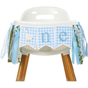 لافتة كرسي مرتفع لعيد الميلاد الأول من Goose - لافتة كرسي مرتفع واحدة من Silly Goose لمستلزمات حفلات أعياد الميلاد للأولاد، ديكورات حفلات إكليل كرسي مرتفع، دعامات صور لسحق الكيك in Kuwait