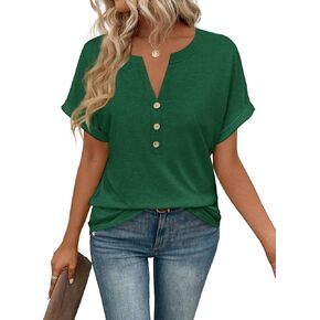 Womens Summer Tops Spring Short Sleeve V Neck True Classic T Shirt Casual Cute Fashion Beach Vacation Clothes 2026 in Kuwait