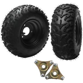 مجموعة إطارات وعجلات Go Kart مقاس 14x5.00-6 مع حافة 6 بوصات و3 عروات ومحاور محور خلفي 17T، وعجلات 14x5x6 بدون أنابيب لجميع التضاريس لجزازة العشب للدراجة الرباعية الرباعية ATV (عبوتان) in Kuwait