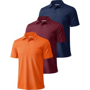 MAGCOMSEN 3 Pack قمصان بولو رجالي بأكمام قصيرة فتل الرطوبة رياضية عادية جولف Polos الأداء قميص بياقة in Saudi Arabia