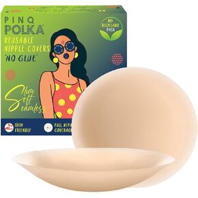 أغطية حلمات قابلة لإعادة الاستخدام من PINQ POLKA للنساء، أغطية حلمات غير لاصقة رقيقة جدًا من السيليكون غير لزجة، غطاء حلمة غير مرئي in Kuwait