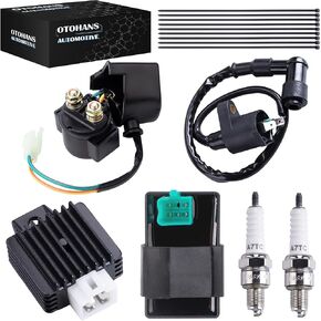 ملف الإشعال 5-PIN CDI Box Solenoid 4-PIN Relay منظم الجهد شرارة التوصيل عدة متوافق مع 50cc 70cc 90cc 110cc 125cc ATV الصينية Go Kart Dirt Bike Pit Bike TaoTao Moped Scooter Parts in Kuwait