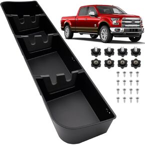 بطانة Mixsuper لتخزين تحت المقعد لـ 2015-2026 Ford F150، 2017-2025 F250 F350 F450 F550 Super Duty، منظم المقعد الخلفي لملحقات Ford F-150 باللون الأسود in Kuwait