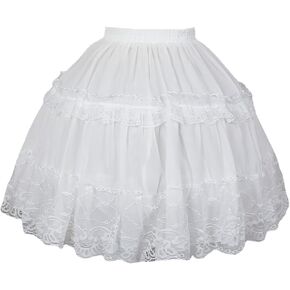 المرأة كرينولين ثوب نسائي قصير 2 الأطواق تنورة قابلة للتعديل الدانتيل زلات لوليتا تنورة للفتيات فستان تأثيري in Kuwait