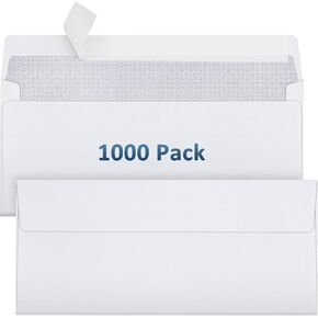 1000 Pack #6-3/4 Security Envelopes Self Seal - 3-5/8 x 6-1/2 Inch White Business Envelopes Peel and Seal Closure, 28 LB Windowless Security Tinted Envelope Bulk in Saudi Arabia