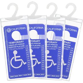 4 PCS Handicap Placard Holder - Ultra Transparent Disabled Parking Permit Placard Protective Holder Cover with Large Hook for Auto Accessories in Saudi Arabia