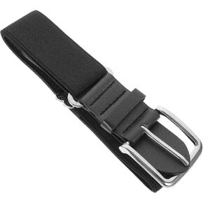 Elastic Imitation Leather Baseball Belt for Men and Youth, Adjustable Softball Sports Waistband for Outdoor Activities, Black Stretch Athletic Belt for Students in Saudi Arabia