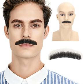 شعر صناعي أسود طبيعي 100% معقود يدويًا وشارب زائف ولحية مزيفة in Kuwait