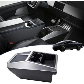 Center Console Organizer Compatible with Tesla Cybertruck 2024 2025, Center Console Storage with Cup Holder, Phone, Charging Cable forCybertruck Accessories, Multifunctional Storage Box in Kuwait