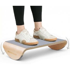 مسند قدم خشبي تحت المكتب، مسند قدم هزاز مريح مع قاعدة خشبية صلبة منحنية بالكامل، مسند قدم مكتب الجلوس النشط للمكتب والمنزل، بدون تجميع in Kuwait