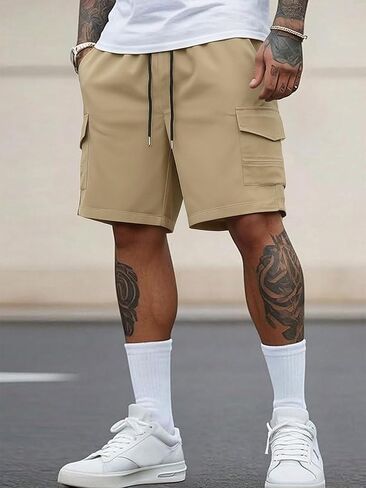 Men's Flat Front Tech Shorts - Streamlined Modern Look, Secure Pockets in Saudi Arabia
