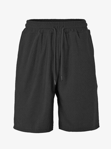 Men's Towel Jacquard Casual Shorts, Soft Drawstring Waist Shorts for Daily & Lounge Wear in Saudi Arabia