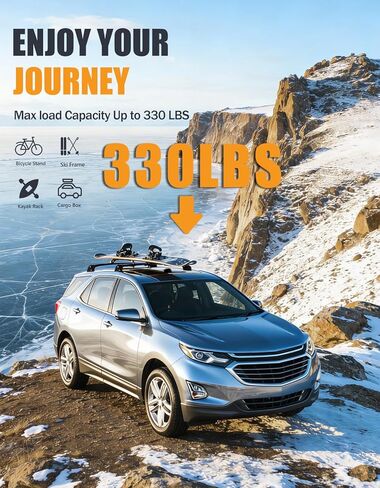 220lbs Roof Rack Cross Bars Compatible with Chevrolet Equinox 2018 2019 (Without Roof Rails), Chevy Heavy Duty Anti-Theft Aluminum Roof Rails Crossbars Luggage Cargo Carrier in Kuwait