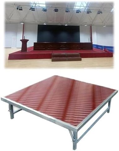 Heavy Duty 3.3x3.3FT Aluminum Portable Stage with Non-Slip Surface & Foldable Legs - Ideal for Indoor/Outdoor Events, Concerts, Parties & Presentations in Kuwait