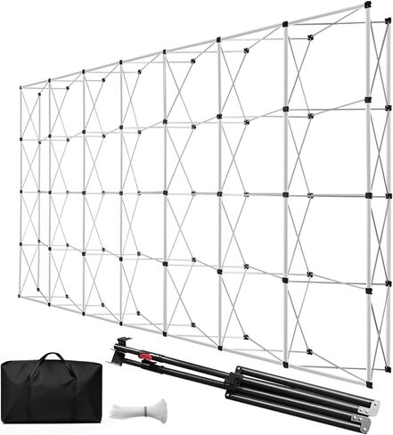 10x10/10x15/10x17 FT Tension Fabric Up Display Stand with Carrying Bag Trade Show Backdrop Tension Booth for Exhibition Wedding Event (03) in Kuwait
