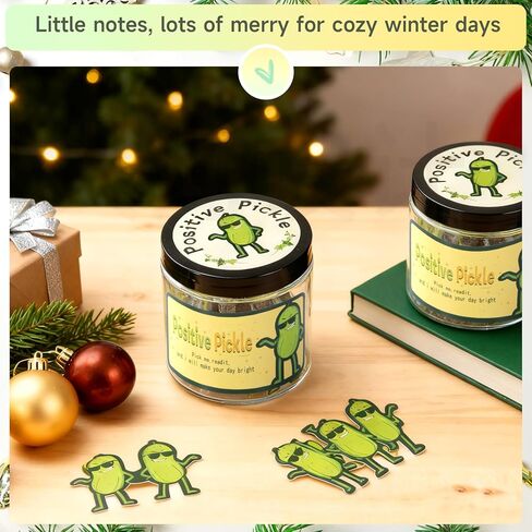 Positive Pickle Gift, 60 Positive Pickle Cards Jar Affirmation Cards, Emotional Support Gift, Christmas White Elephant Gifts Women Men Teens Friends Mom Sisters Teacher in Saudi Arabia