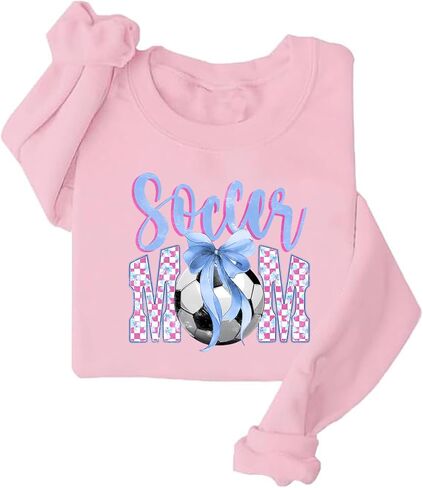 Soccer Mama Sweatshirt For Women Crewneck Coquette Plaid Soccer Mom Sweatshirt in Saudi Arabia