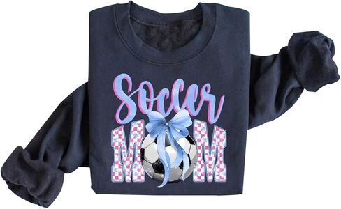 Soccer Mama Sweatshirt For Women Crewneck Coquette Plaid Soccer Mom Sweatshirt in Kuwait
