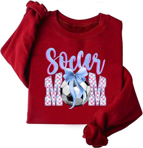 Soccer Mama Sweatshirt For Women Crewneck Coquette Plaid Soccer Mom Sweatshirt in Kuwait