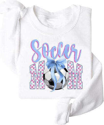 Soccer Mama Sweatshirt For Women Crewneck Coquette Plaid Soccer Mom Sweatshirt in Kuwait