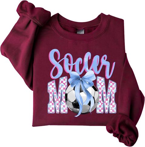 Soccer Mama Sweatshirt For Women Crewneck Coquette Plaid Soccer Mom Sweatshirt in Kuwait