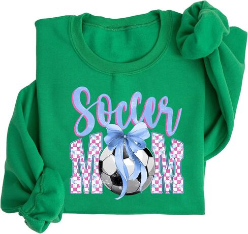 Soccer Mama Sweatshirt For Women Crewneck Coquette Plaid Soccer Mom Sweatshirt in Kuwait