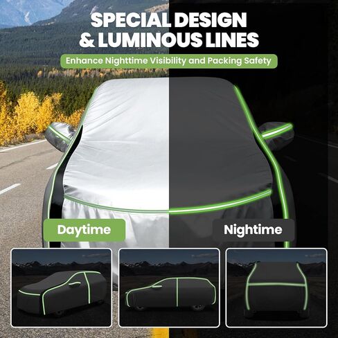غطاء سيارة Cartist 420d يناسب Toyota RAV4 1994-2025 2026، غطاء سيارة SUV لملحقات RAV4، أكسفورد مقاوم للماء في الهواء الطلق، مع سحاب وشرائط أمان عاكسة in Kuwait