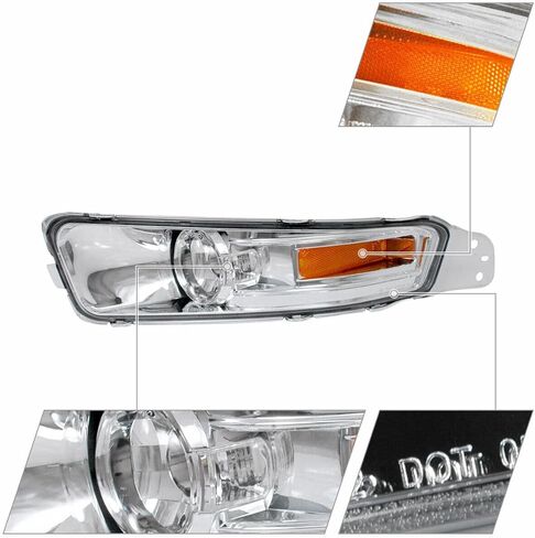 Turn Signal Light Clear Bumper Parking Lamps + Heavy Duty ABS Plastic Housing/Left Right Front for Ford for Mustang 2005-2009 - in Kuwait