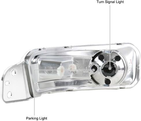 Turn Signal Light Clear Bumper Parking Lamps + Heavy Duty ABS Plastic Housing/Left Right Front for Ford for Mustang 2005-2009 - in Kuwait