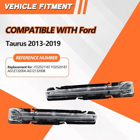 JX RACING Fog Lights Parking Signal Marker Light Assembly Compatible with Ford Taurus 2010-2019 Left Driver and Right Passenger Sides Replacement for FO2521187 FO2520187 AG1Z13200A AG1Z13200B in Kuwait