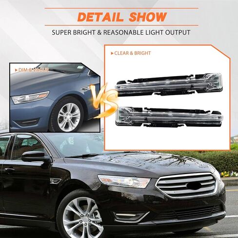 JX RACING Fog Lights Parking Signal Marker Light Assembly Compatible with Ford Taurus 2010-2019 Left Driver and Right Passenger Sides Replacement for FO2521187 FO2520187 AG1Z13200A AG1Z13200B in Kuwait