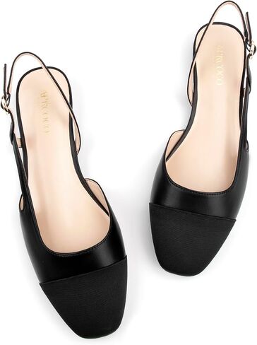 حذاء بدون كعب للنساء 2.0 بمقدمة مربعة ولونين حذاء زفاف مسطح بكعب منخفض للنساء in Kuwait