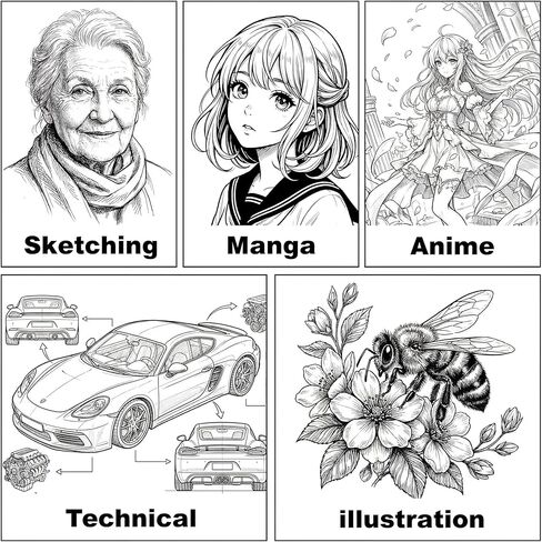 أقلام رسم فنية من EBOT Micro Fineliner، 12 قلم تحديد أسود رفيع مقاوم للماء خط فني احترافي للرسم بالألوان المائية رسم توضيحي لخط المانغا ورسم مخطط Zentangle in Kuwait