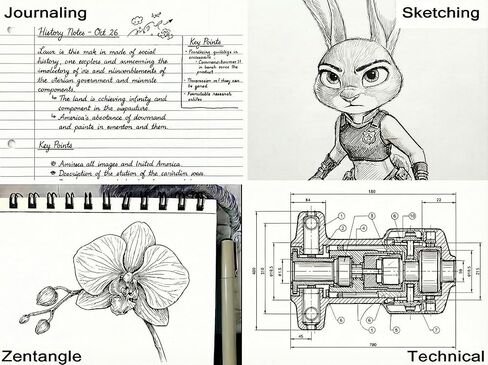 أقلام رسم فنية من EBOT Micro Fineliner، 12 قلم تحديد أسود رفيع مقاوم للماء خط فني احترافي للرسم بالألوان المائية رسم توضيحي لخط المانغا ورسم مخطط Zentangle in Kuwait