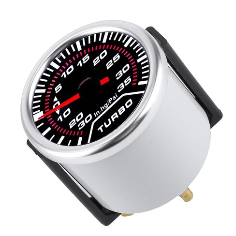Universal Turbo Boost Gauge Vacuum Pressure Meter 35PSI Smoke Tint Lens LED Dial 52mm Automobile Accurately Pressure Level and Measure Gauge Turbo Boost Can The in Saudi Arabia